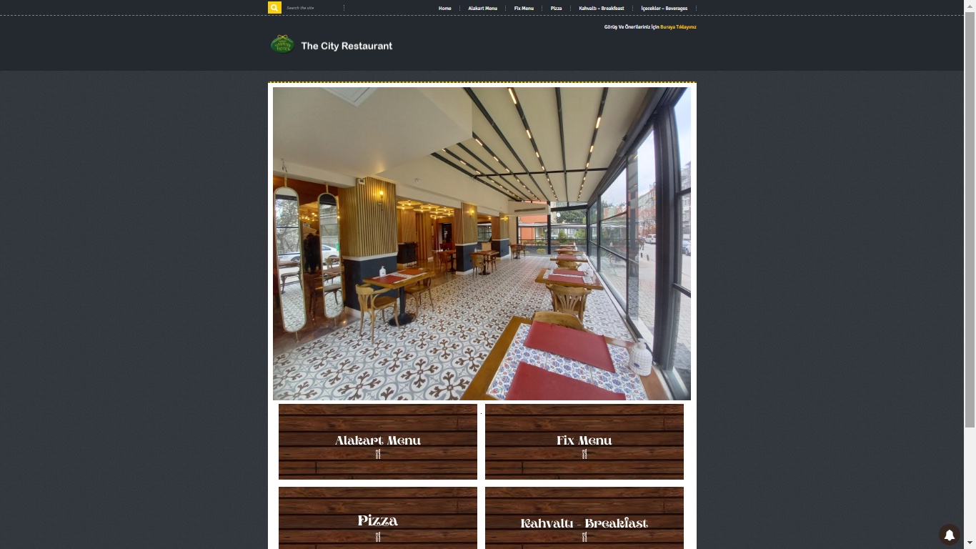 Taşhan Hotel Menü — Otel Restoran Dijital Menü
